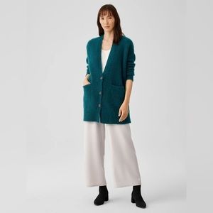 NWT Eileen Fisher Mohair Plush Melange V-Neck Cardigan